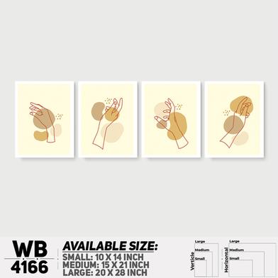 DDecorator Line Art Portrait Style (Set of 4) Wall Board And Wall Canvas image
