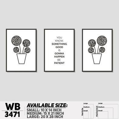 DDecorator Motivational And Line Art (Set of 3) Wall Board And Wall Canvas image