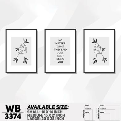 DDecorator Motivational And Line Art (Set of 3) Wall Board And Wall Canvas image