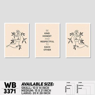 DDecorator Motivational And Line Art (Set of 3) Wall Board And Wall Canvas image