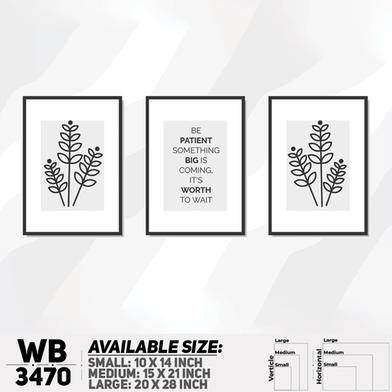 DDecorator Motivational And Line Art (Set of 3) Wall Board And Wall Canvas image