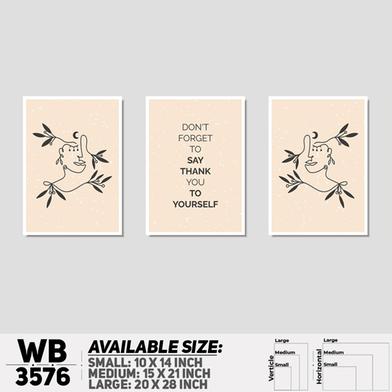 DDecorator Motivational And Line Art (Set of 3) Wall Board And Wall Canvas image