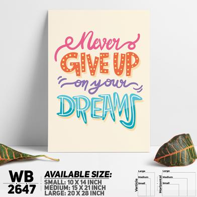 DDecorator Never Give Up - Motivational Wall Board and Wall Canvas image
