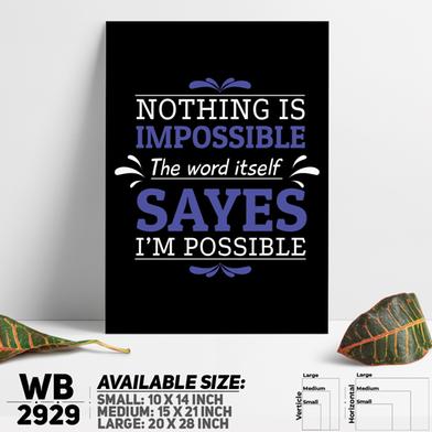 DDecorator Nothing Is Impossible - Motivational Wall Board and Wall Canvas image