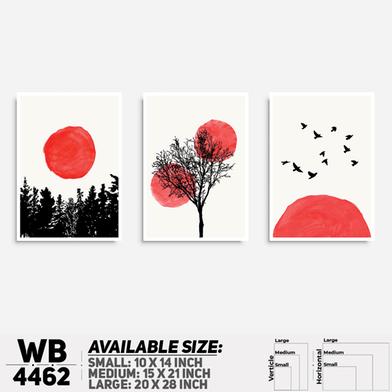 DDecorator Painted Landscape And Horizon Design (Set of 3) Wall Board And Wall Canvas image