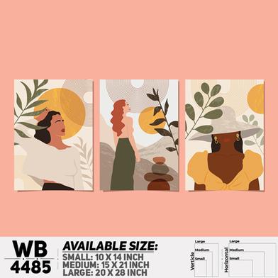 DDecorator Portrait Style Girl With Leaf And Horizon (Set of 3) Wall Board And Wall Canvas image