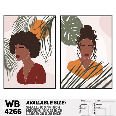DDecorator Portrait Style Painting Art (Set of 2) Wall Board And Wall Canvas image
