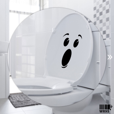DDecorator Surprised Face Vinyl Decals Removable Sticker For Washroom image