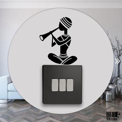 DDecorator Traditional Clarinet Playing Switch Socket Wall Sticker image