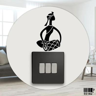 DDecorator Traditional Dholak Playing Switch Socket Wall Sticker image