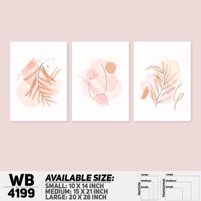 DDecorator Water Painting Flower And Leaf (Set of 3) Wall Board And Wall Canvas image