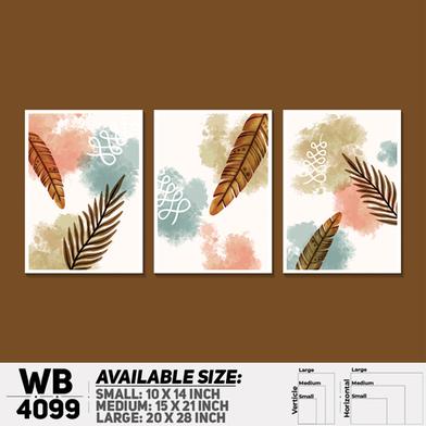 DDecorator Water Painting Flower And Leaf Wall Board And Wall Canvas - Set of 3 image