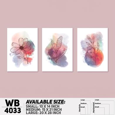 DDecorator Water Painting Flower And Leaf (Set of 3) Wall Board And Wall Canvas image