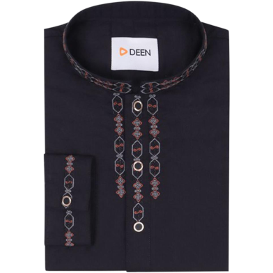 DEEN Black Embroidered Panjabi 17 image