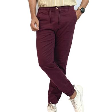 DEEN Maroon Twill Joggers Pant 35 image