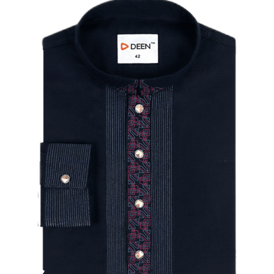 DEEN Navy Embroidered Panjabi 08 image