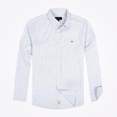 DEEN White Railroad Stripe Poplin Shirt 22 – Regular Fit image