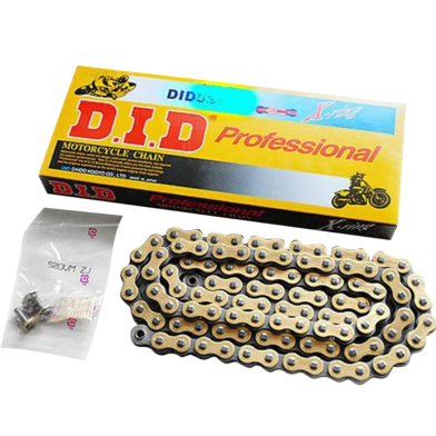 D.I.D Professional O-Ring (Made In Japan) Motorcycle Racing Chain - Golden Color - 128 Link - Universal image