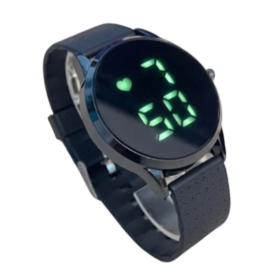 DIGITAL LED Green light Metal body Silicone belt New Fashionable Hand Watches for Men's/WOMEN'S image