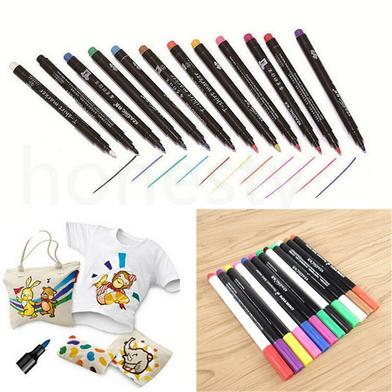 DIY 8 Colors Fabric marker T-shirt Textile Cloth Drawing Pen Non-toxic Pigment-based Markers For Handpainting Art Paint Pen image