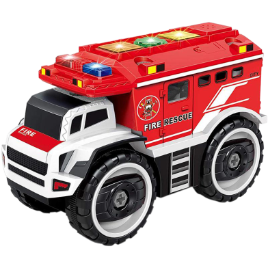 DIY Electric Fire Truck for kids with Flashing Lights and Siren Sounds and Electric Drill image
