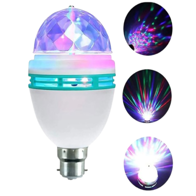 DJ LED Rotating Disco Light Bulb – Colorful Party Light for Home, Stage and Events image