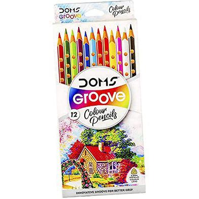 DOMS Groove Colour Pencil with sharpner - 12 pcs set image