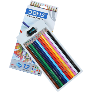 DOMS Mini Size Round Shaped Colour Pencils 12 Shade image