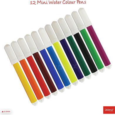 Doms Aqua Non-Toxic Watercolour Sketch Pen Set with Plastic Case (24  Assorted Shades) Plastic Crayon 28 Shades Round Tin : Amazon.in: Home &  Kitchen