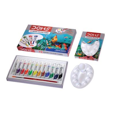 Doms Water Colour Tubes 5ml 12 ‍Shade (With Brush And Palette) image