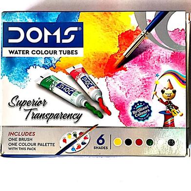 DOMS Water Color Tube 6 Shades with Brush And Palette image