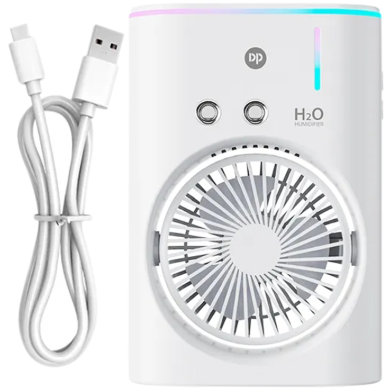 DP-7688 Rechargeable Fan and Humidifier - Stay Cool Anywhere! Portable, Powerful, Multi-functional image