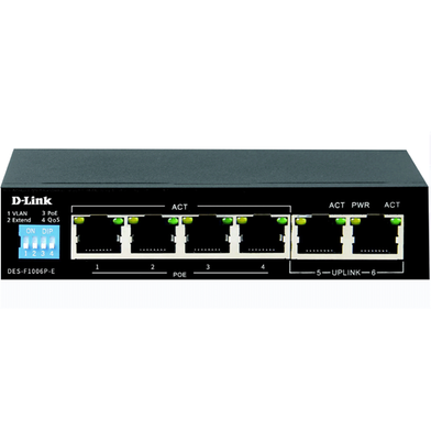 D-LINK DES-F1006P-E 6 Port Unmanaged PoE Switch image