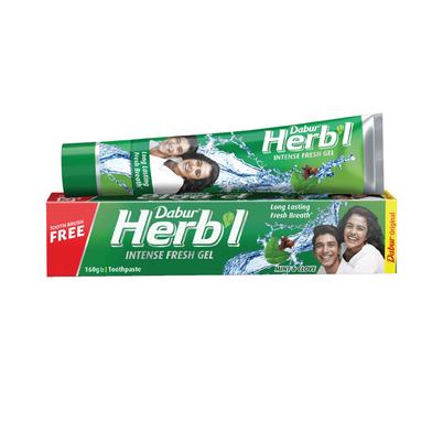 Dabur Herb'l Intense Fresh Gel Toothpaste (Free Toothbrush) 160 gm image