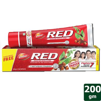 Dabur Red Toothpaste (Free Toothbrush) 200 gm image