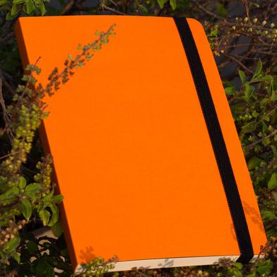 Daily Journal Orange Notebook with Elastic Band image