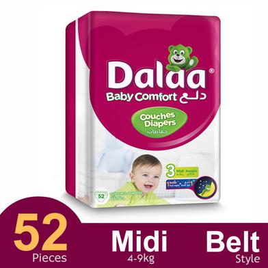 Dalaa Belt System Baby Diaper (52 Pcs) (4-9kg) image