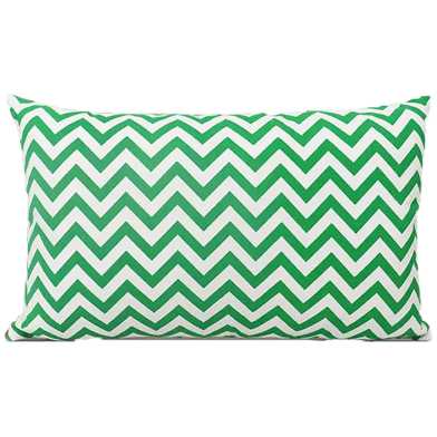 Decorative Cushion Cover Green And White 20x12 Inch image