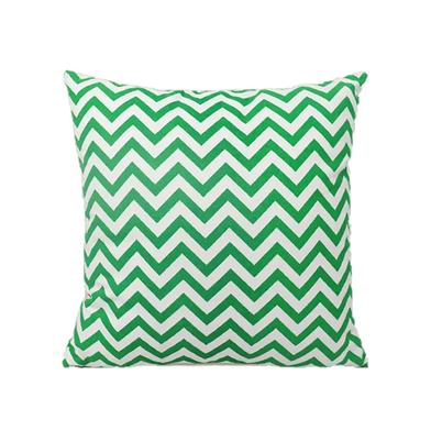 Decorative Cushion Cover Green And White 18x18 Inch image