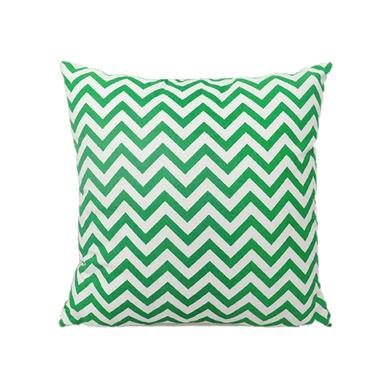Decorative Cushion Cover Green And White 16x16 Inch image