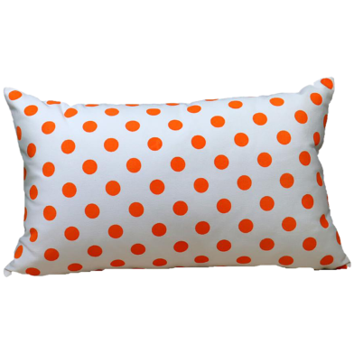 Decorative Cushion Cover, Orange And White 20x12 Inch image