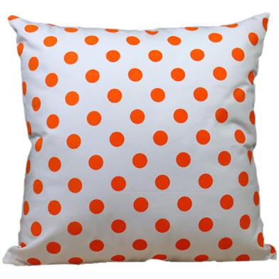 Decorative Cushion Cover, Orange And White 20x20 Inch image