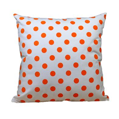 Decorative Cushion Cover, Orange And White 20x20 Inch image