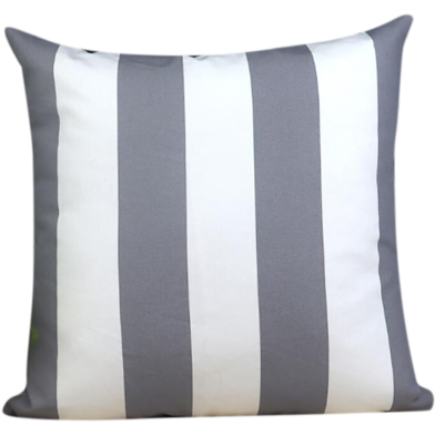Decorative Cushion Cover, White And Grey 14x14 Inch image