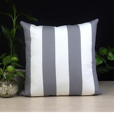 Decorative Cushion Cover, White And Grey 18x18 Inch image