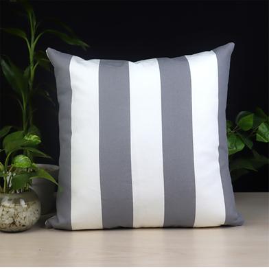 Decorative Cushion Cover, White And Grey 20x20 Inch image