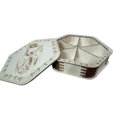 Decorative lattice cutting box, 6 compartments image
