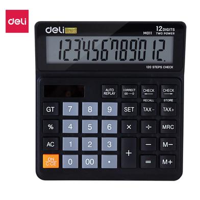 Deli Calculator Metal-12 digits with TA image