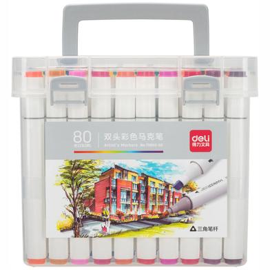 Deli Dual Tip Sketch Marker Set 80 Colors image