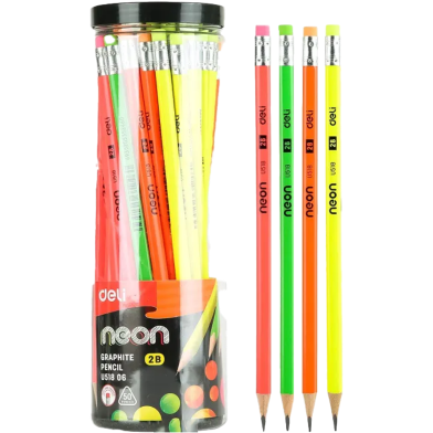 Deli Neon Graphite Pencil 2B 50 Pcs image